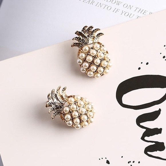 Fashion Jewelry Jewelry - 🐝Earrings  pearl with gold  Pineapple design Cute
